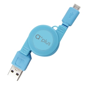 ARC-02-B a+plus USB To micro USB 伸縮捲線(天空藍)