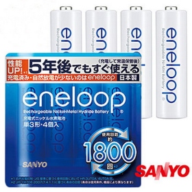 HR-3UTGB-4 eneloop低自放 3號 1800回 鎳氫充電電池 4只入