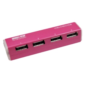 SH-H808-R 嘻哈部落 Mini 4 Port USB 2.0 HUB集線器 - 粉紅