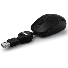 SYMS-M24-BK SANYO 三洋 USB 筆電專用捲線光學鼠(黑)