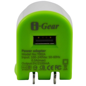 T002A-GW i-Gear 2100mAh USB 充電器(綠/白)