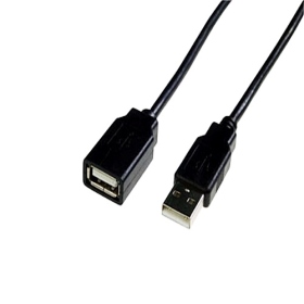 111032270 USB A公 ／ A母(全包黑) 黑色 1.5米