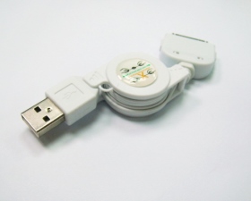 1110339901 USB A公 ／ iPod,iPhone,iPad 伸縮線 75公分