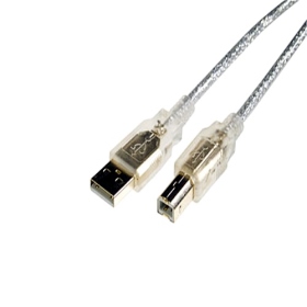 11103590 USB A公 ／ B公 透明線 1米