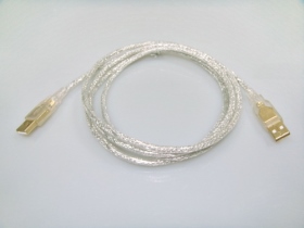11103595 USB A公 ／ A公 透明線鍍金 1.8米