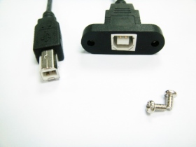 RG210001 USB B公 ／ B母(U型頭) 15CM