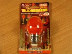 ORLED2716R 16LED香菇型神桌燈泡E27 紅色2716R