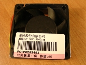 ORM001F25 風扇 12V 60x60x25mm 4900RPM