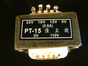 T1APT15 0.6A電源變壓器PT-15 110V 0-12-18-24V