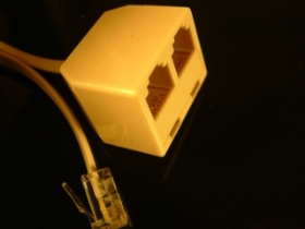 WI6P4C10 6P4C電話接頭+電話線 10CM