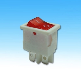 5014A-W-R 3P洛可發光開關 AC110/220V 白殼紅蓋