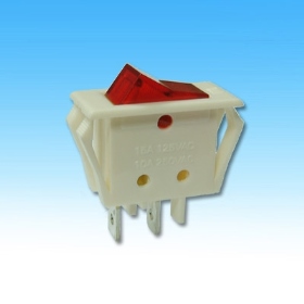 5080W-R 2P無燈10A銀接點 白殼紅蓋