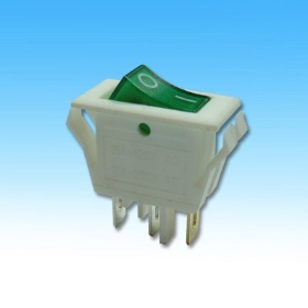 5081A-W-G 3P帶燈10A銀接點 AC110/220V 白殼綠蓋