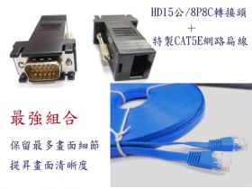 NT-100 高畫質VGA超薄網路線二用組合包 30米