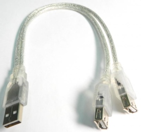 UB-200 USB 1A公2A母充電線 30cm
