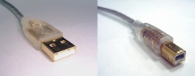 UB-220 USB 2.0 A-B 鍍金透明線 3米