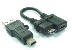 UB-233 Micro B公5pin母10cmA公5pin公轉接頭
