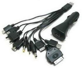 UB-242 USB轉接頭1對10加車用USB充電器組合包