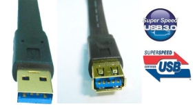 UB-318 USB 3.0扁型A公A母延長線鍍金 1米