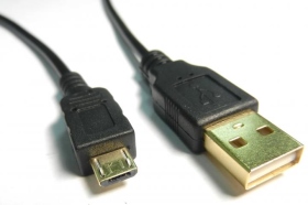 UB-328 USB 2.0 A公Micro B公黑色鍍金線 30公分