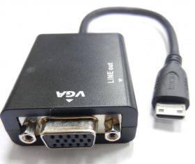 VD-128 MINI HDMI轉VGA3.5耳機音效轉接線