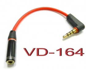 VD-164 耳機線3.5 四極公對母90°