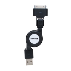 04-EIM007-BK Esense Apple30 pin/Micro USB 雙用伸縮傳輸線