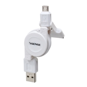 04-EIM007-WH Esense Apple30 pin/Micro USB 雙用伸縮傳輸線