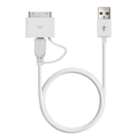 04-UDP100-WH Esense USB to iPhone /Micro USB雙用充電傳輸線