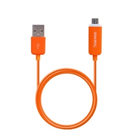 04-UMC101-OR Esense USB to Micro USB LED充電傳輸線(橘)