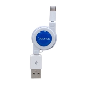 04-URF510-WH Esense USB to iPhone 8pin充電傳輸伸縮線