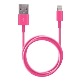 04-UTF510-PK Esense USB to iPhone 5 充電傳輸線(粉)
