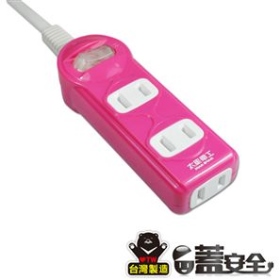 OC31206 彩色一開三插延長線 2P 15A 6尺
