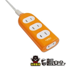OC40206 彩色安全四孔延長線 2P 15A 6尺