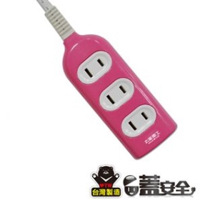 OC40209 彩色安全四孔延長線 2P 15A 9尺