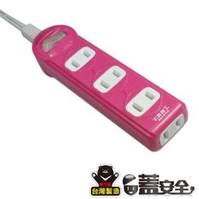 OC41206 彩色一開四插延長線 2P 15A 6尺