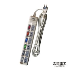 OE66209 節電電源線六孔六切 2P 15A 9尺